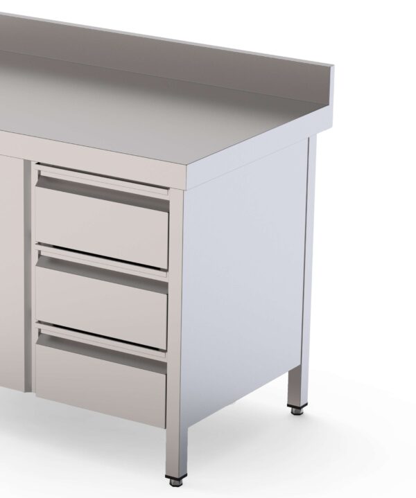 Módulo de 3 Cajones Acero Inoxidable Para Mesa Fondo 700 400x610x590h mm WTA070040D3