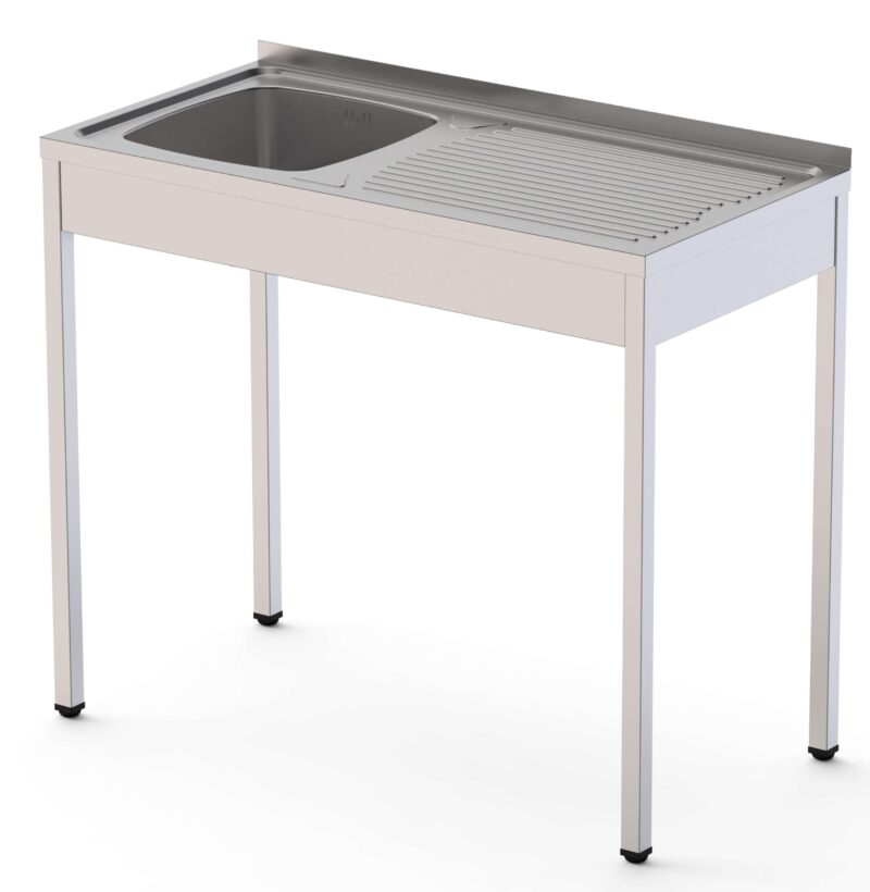 Fregadero Desmontado cuba IZQUIERDA+ escurridor DERECHA Fondo 500 de 800 x500 x850h mm AVEIRO IS1508L10S0