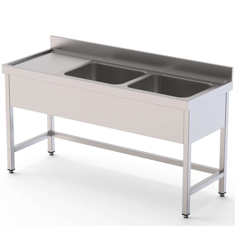 Fregadero Acero Inoxidable 1 Cuba Derecha Fondo 600 Con Mueble Sin Estante 1000x600x850h mm IS1610R10S0