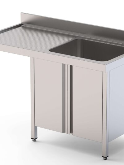 Fregadero Acero Inoxidable 1 Cuba Izquierda Para Lavavajillas Fondo 700 Con Puertas 1200x700x850h mm IS1712L1DWD