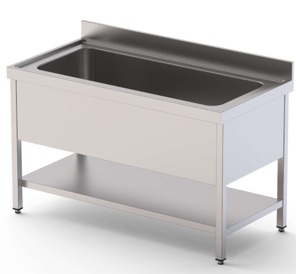 Fregadero Gran Capacidad Acero Inoxidable 1 Cuba Derecha Fondo 700 Con Mueble Con Estante 1600x700x850h mm IS1716R1HCS1