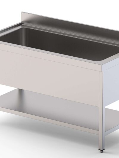 Fregadero Gran Capacidad Acero Inoxidable 1 Cuba Izquierda Fondo 700 Con Mueble Con Estante 1800x700x850h mm IS1718L1HCS1