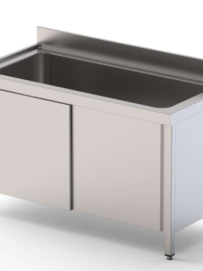 Fregadero Gran Capacidad Acero Inoxidable 1 Cuba Izquierda Fondo 700 Con Mueble Con Puertas 1800x700x850h mm IS1718L1HCSD