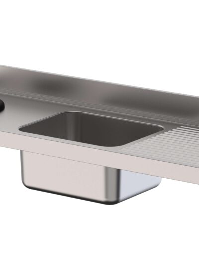 Fregadero Acero Inoxidable 1 Cuba Derecha Con Aro Desbarazado Fondo 600 Sin Mueble Para Lavavajillas 1800x600x250h mm IS1618LWH10