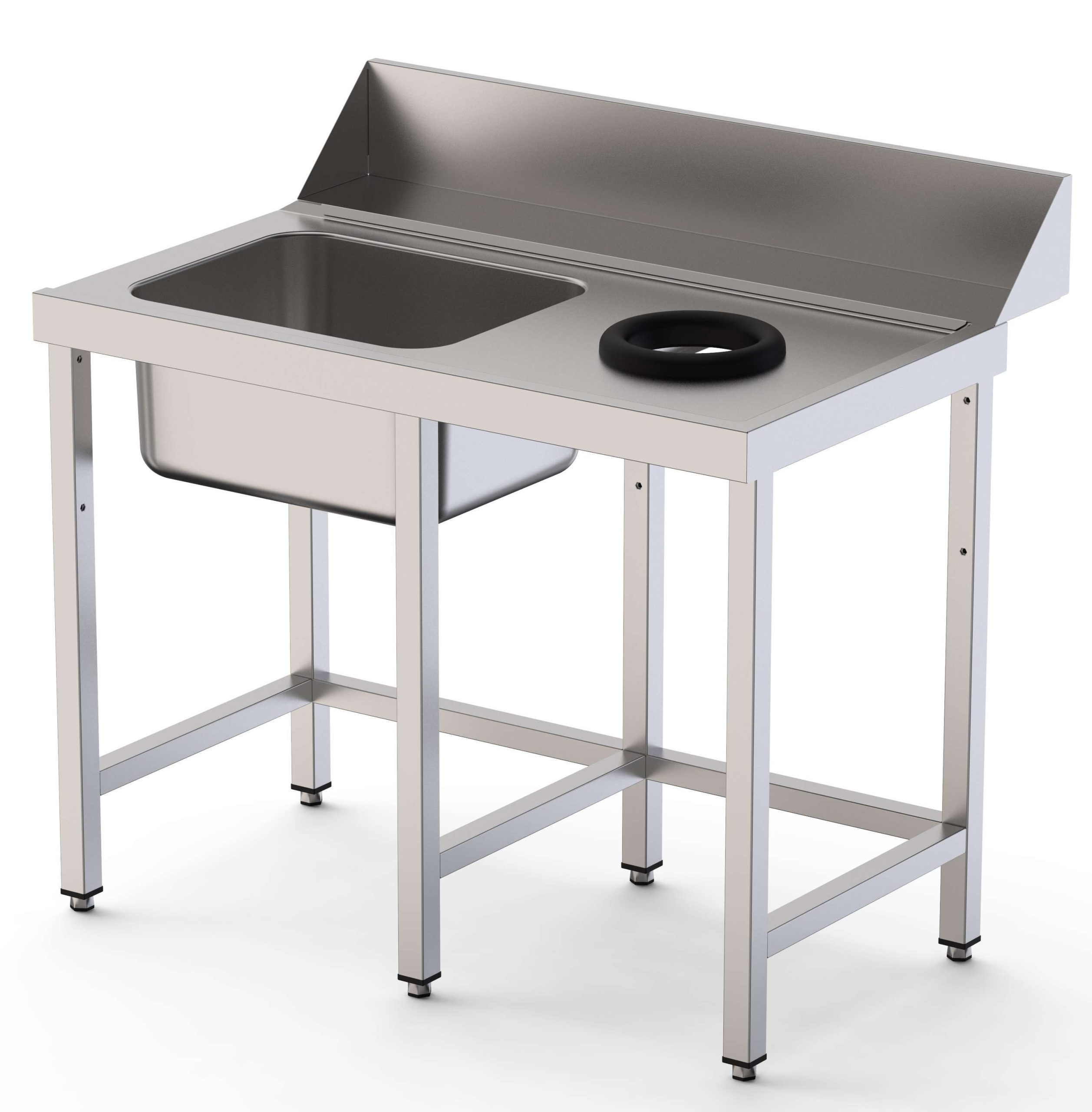Mesa Acero Inoxidable Para Lavavajillas De Prelavado 1 Cubeta Sin Estante 1600x750x800h mm IS17516DWIN0S0