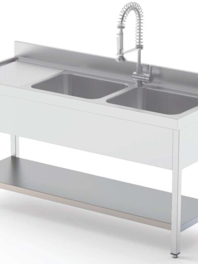 Estante Acero Inoxidable Para Fregadero Fondo 700 Longitud de Mesa 1600 mm ISA701600AS