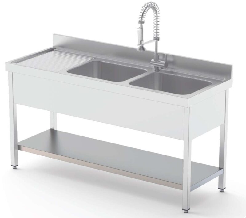 Estante Acero Inoxidable Para Fregadero Fondo 700 Longitud de Mesa 1600 mm ISA701600AS