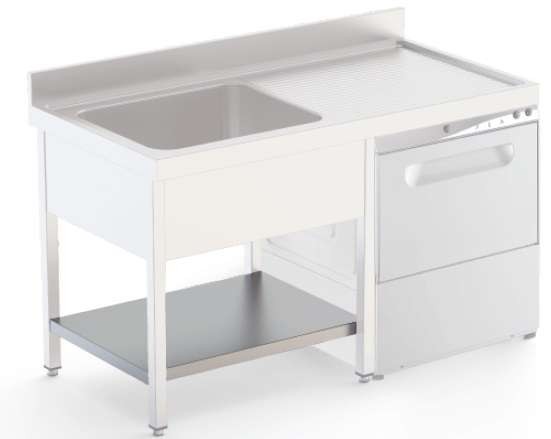 Estante Acero Inoxidable Para Mueble Lavavajillas Fondo 600 Longitud de Mesa 1400 mm ISA6014DWAS