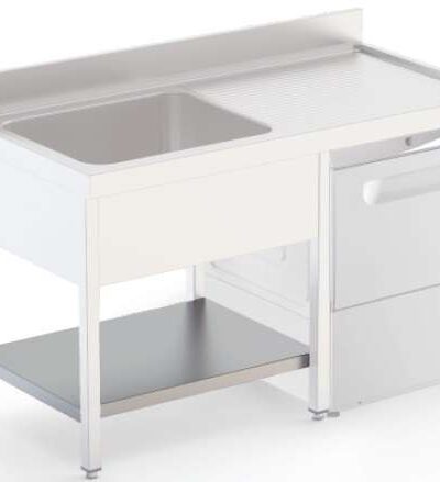 Estante Acero Inoxidable Para Mueble Lavavajillas Fondo 700 Longitud de Mesa 1400 mm ISA7014DWAS