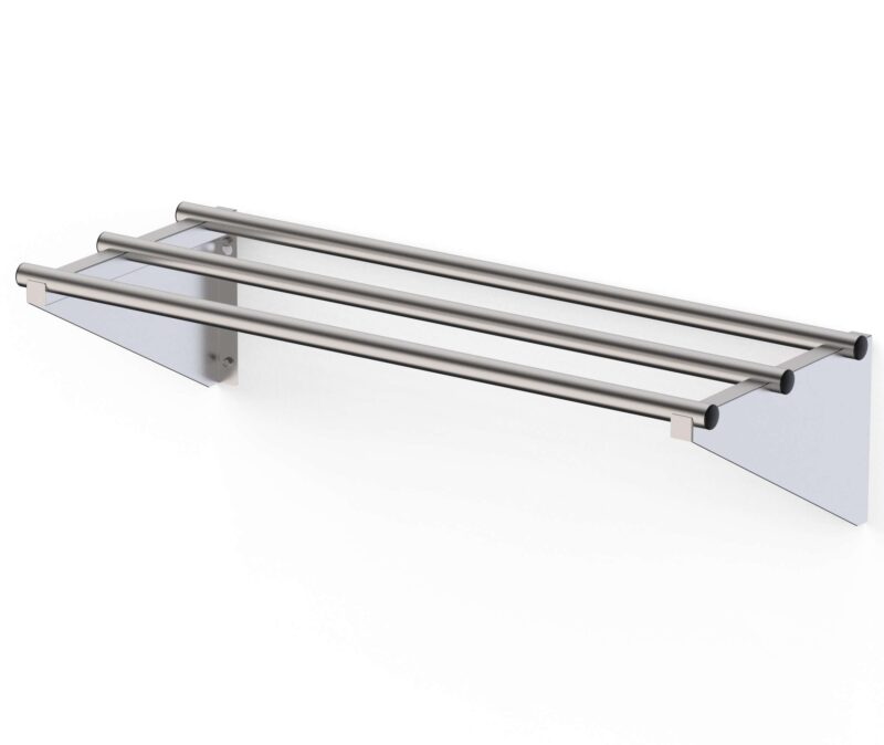 Estantería Mural Acero Inoxidable Tubo Redondo Fondo 400 de 1600x400x200h mm WMS21640200