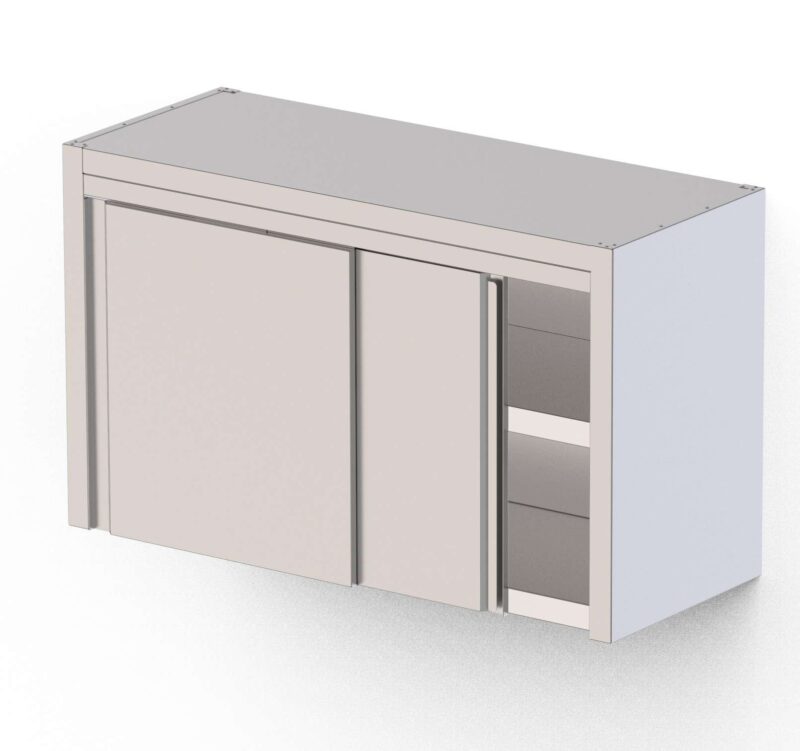 Armario Mural Acero Inoxidable Con 2 Puertas Correderas 1600x400x600h mm WMC160460SD