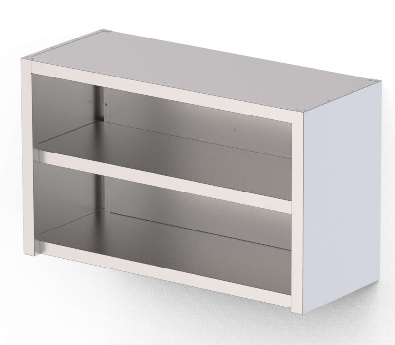Armario Mural Acero Inoxidable Con Estantería Abierta 1200x400x600h mm WMC120460OP