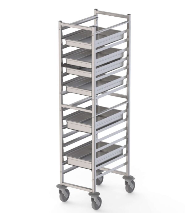 Carro Bandejero Acero Inoxidable Para 16 Bandejas GN1/1 460x640x1700h mm TT16NGN1100