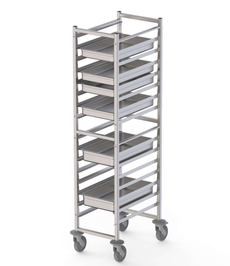Carro Bandejero Acero Inoxidable Para 16 Bandejas GN1/1 460x640x1700h mm TT16NGN1100
