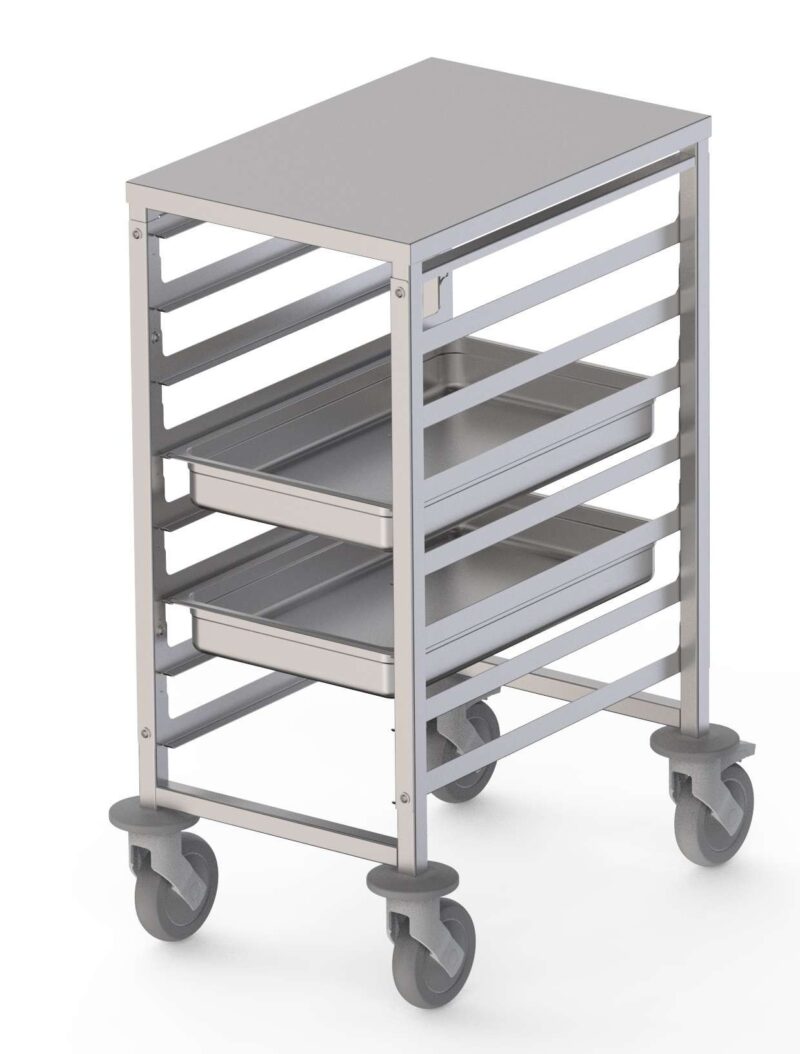Carro Bandejero Acero Inoxidable Para 8 Bandejas GN1/1 460x640x900h mm TT08NGN1100