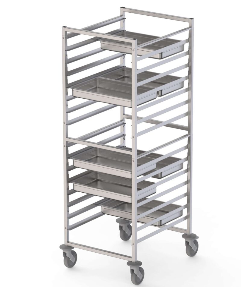 Carro Bandejero Acero Inoxidable Para 16 Bandejas GN2/1 660x750x1700h mm TT16NGN2100
