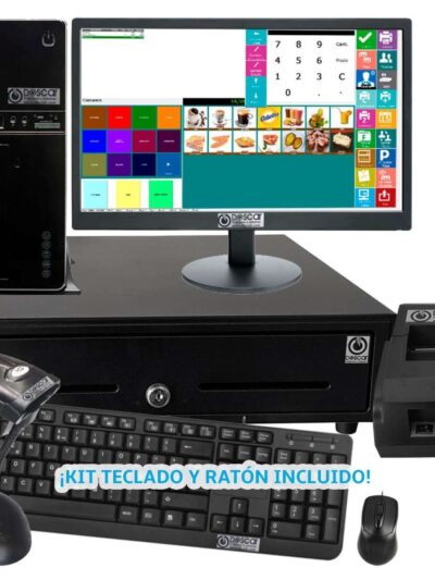 Sistema TPV Modular NO Táctil: TPV Modular+Cajón Portamonedas+Impresora de Tickets 58mm +Teclado+Ratón Versión Básica Comercio MC5058B-C