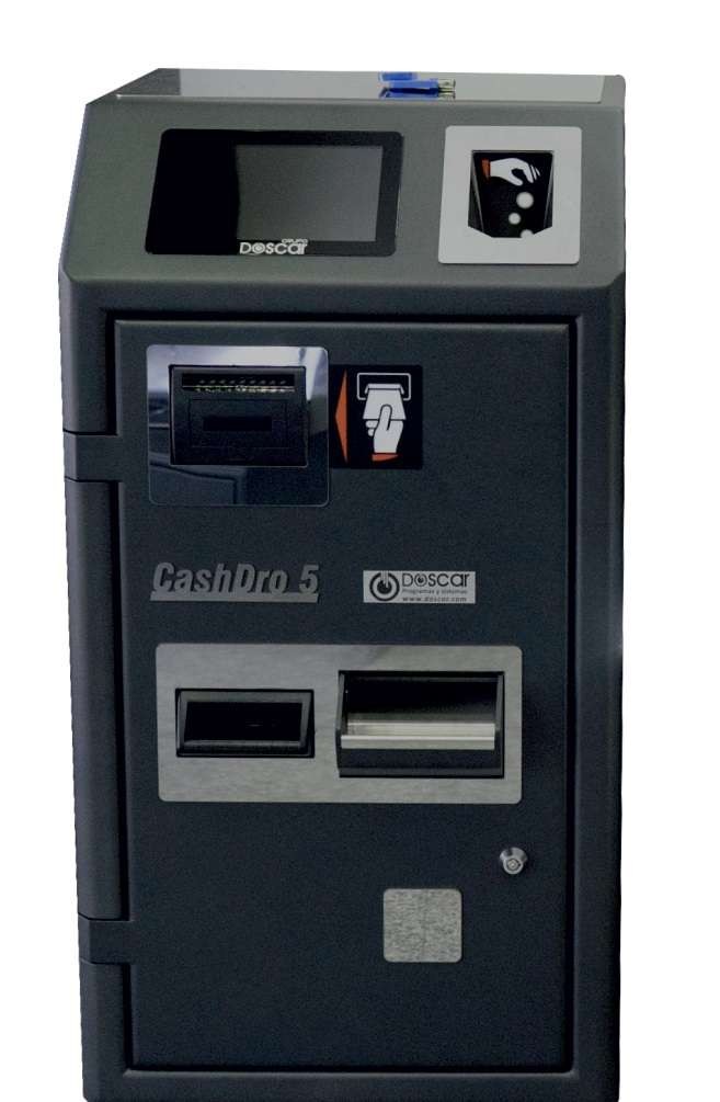 Máquina de Cobro Seguro - Cajón Inteligente CASHDRO5 dim.420x490x800h mm validación de billetes 2 seg. / billete