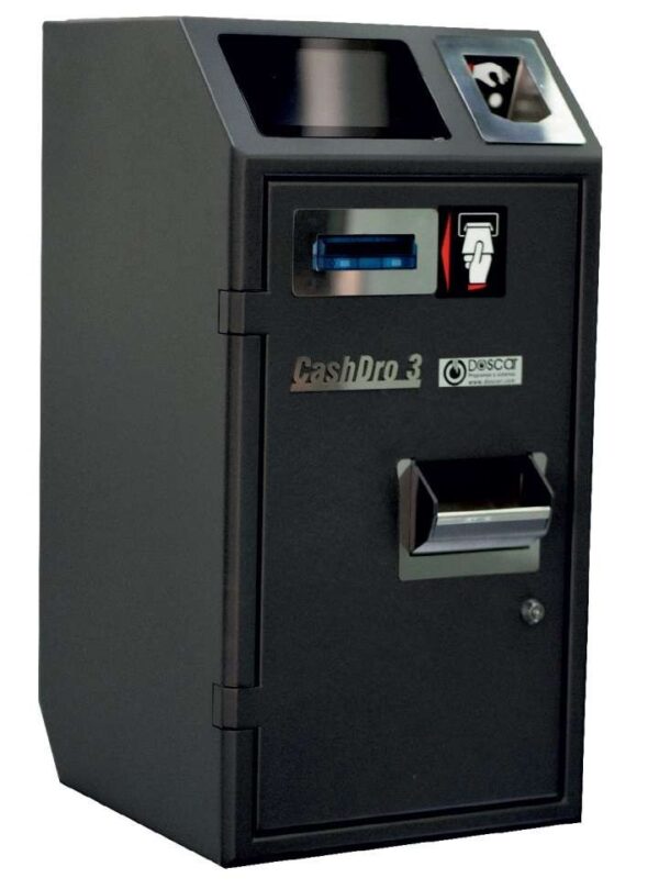 Máquina de Cobro Seguro - Cajón Inteligente CASHDRO3 dim.370x395x738h mm validación de billetes 3 seg. / billete