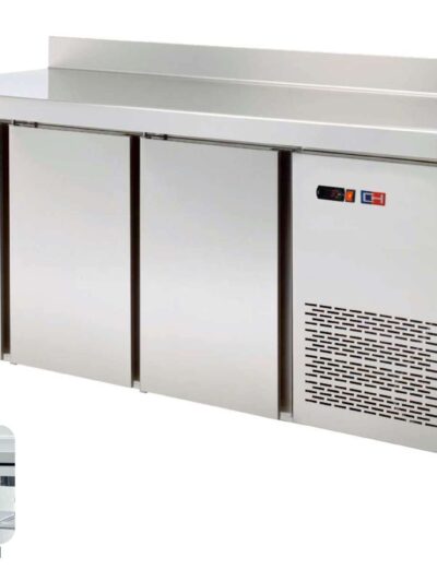 Mesa Snack Refrigerada 2 puertas CRISTAL  Fondo 600 de 1492 x600 x850h mm CORDOBA MRCH-150V