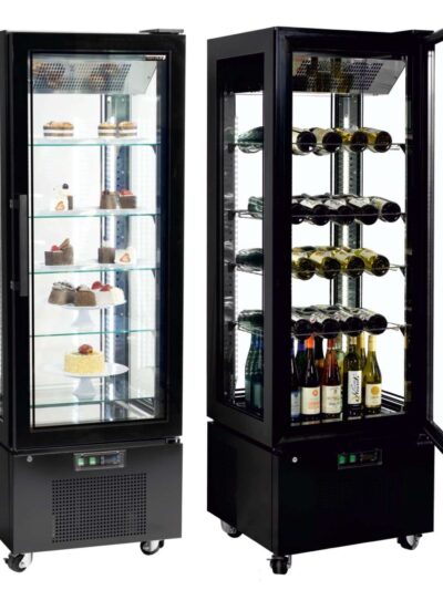 Armario Refrigerado Ventilado Total 4 Caras de Cristal con 5 estantes 650X650X1950h mm Línea VIBORG UPD400-C