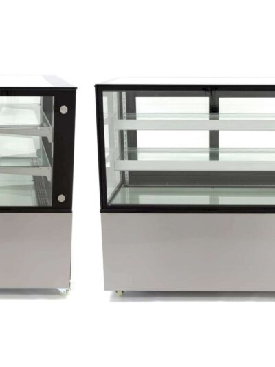 Vitrina Mostrador Refrigerada Ventilada Total Cristal Recto con 2 estantes de cristal 1215X675X1215h mm Línea Pekín XC370Z