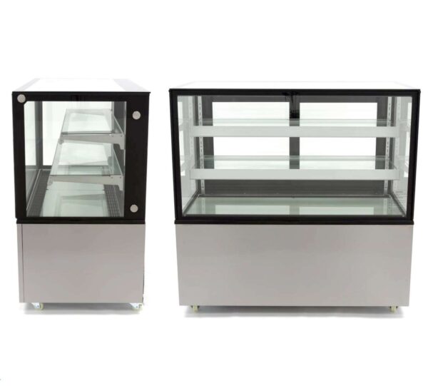 Vitrina Mostrador Refrigerada Ventilada Total Cristal Recto con 2 estantes de cristal 1215X675X1215h mm Línea Pekín XC370Z