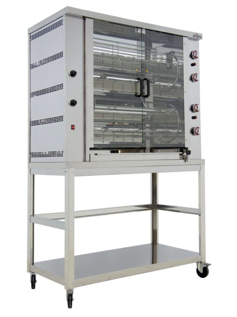Asador de Pollos a Gas 8 espadas (no incluidas)  Rotativo Planetario Línea Badajoz  8ASG-RP