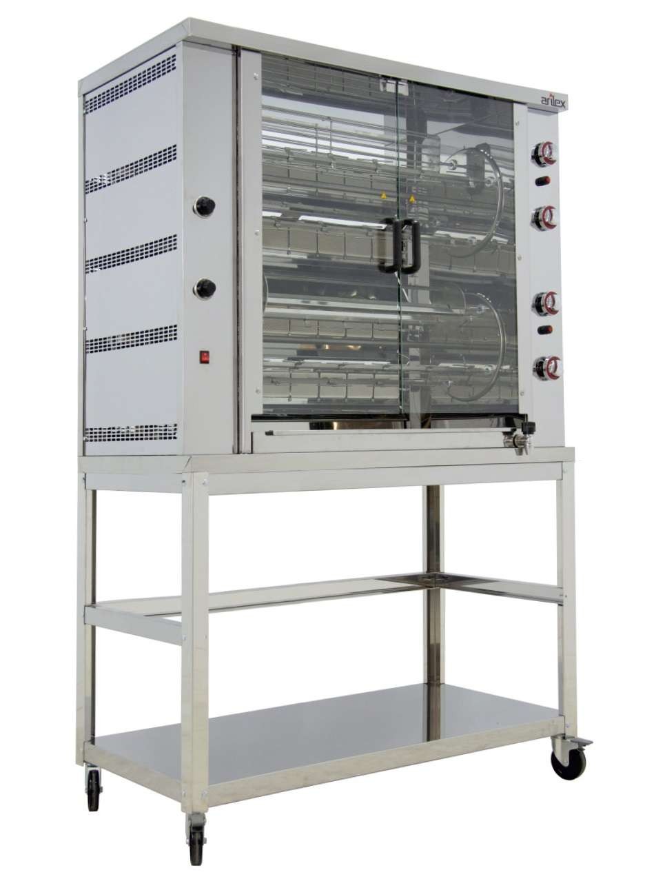 Asador de Pollos a Gas 8 espadas (no incluidas) Rotativo Planetario Línea Badajoz 8ASG-RP