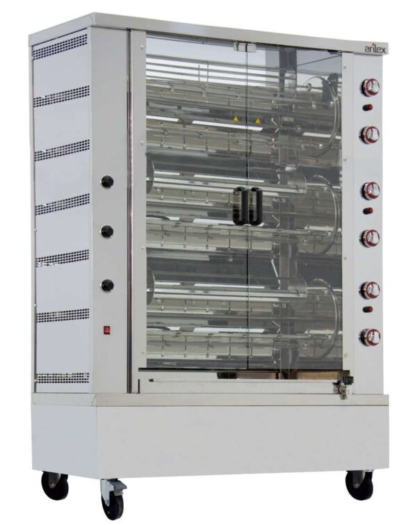 Asador de Pollos a Gas Rotativo Planetario 12 espadas (no incluidas)Línea Badajoz 12ASG-RP