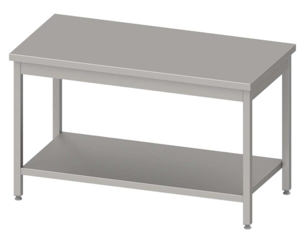 Mesa Central acero inoxidable AISI 201 con estante 1500x600x850 mm MC156 Línea Varsovia (950106150)