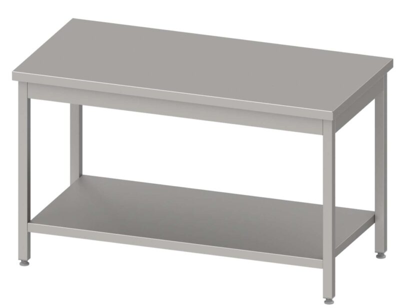 Mesa Central acero inoxidable AISI 201 con estante 1500x600x850 mm MC156 Línea Varsovia (950106150)