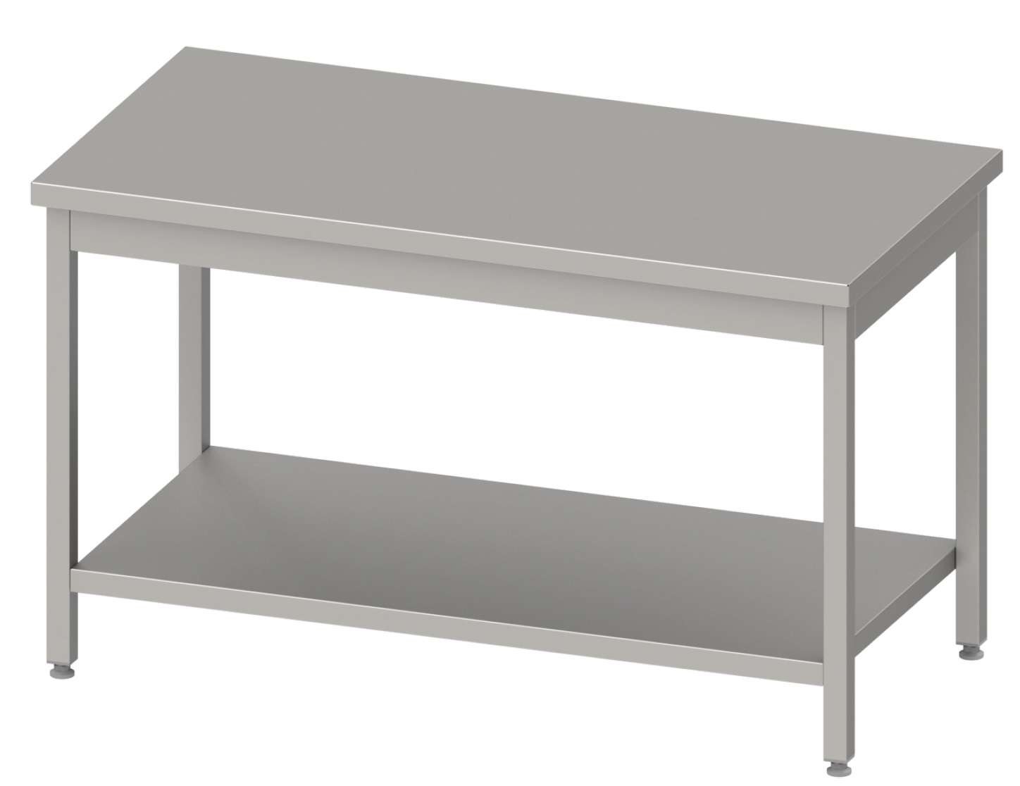 Mesa Central acero inoxidable AISI 201 con estante 2000x700x850 mm MC207 Línea Varsovia (950107200)