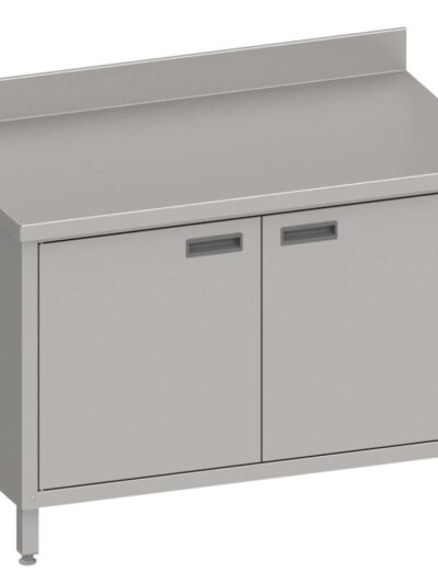 Mesa Mural acero inoxidable AISI 201 con puertas batientes 1200x700x850 mm MMPB127 Línea Varsovia (950157120)
