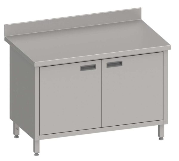 Mesa Mural acero inoxidable AISI 201 con puertas batientes 1200x700x850 mm MMPB127 Línea Varsovia (950157120)