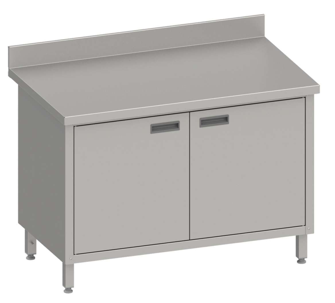 Mesa Mural acero inoxidable AISI 201 con puertas batientes 1200x700x850 mm MMPB127 Línea Varsovia (950157120)