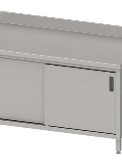 Mesa Mural acero inoxidable AISI 201 con puertas correderas 1400x700x850 mm MMPC147 Línea Varsovia (950187140)