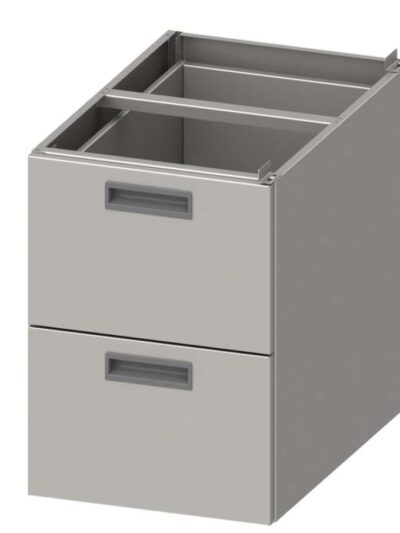 Módulo de dos cajones acero inoxidable AISI 201 386x590x540 mm para mesas fondo 700 mm MCA702 Línea Varsovia