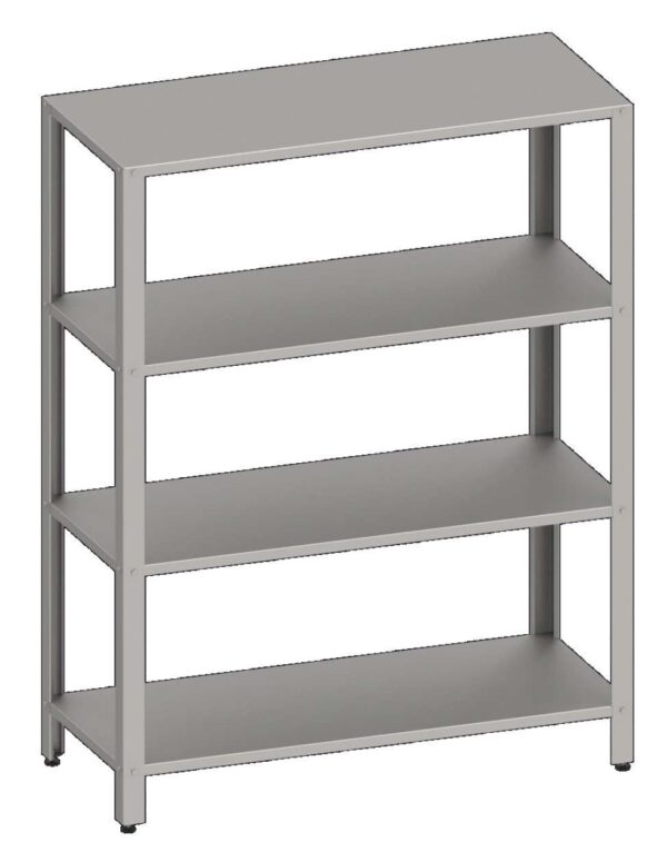 Estantería de Pie acero inoxidable AISI 201 con 4 estantes 800x500x1800 mm ES085 Línea Varsovia (951885080)