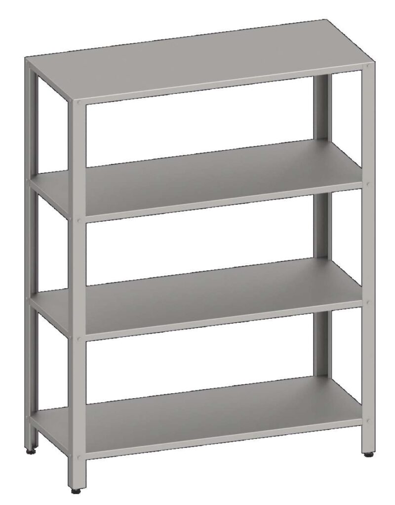 Estantería de Pie acero inoxidable AISI 201 con 4 estantes 800x500x1800 mm ES085 Línea Varsovia (951885080)