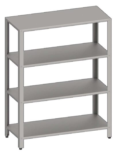 Estantería de Pie acero inoxidable AISI 201 con 4 estantes 1200x500x1800 mm ES125 Línea Varsovia (951885120)