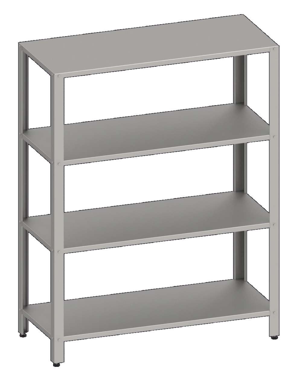Estantería de Pie acero inoxidable AISI 201 con 4 estantes 1200x500x1800 mm ES125 Línea Varsovia (951885120)