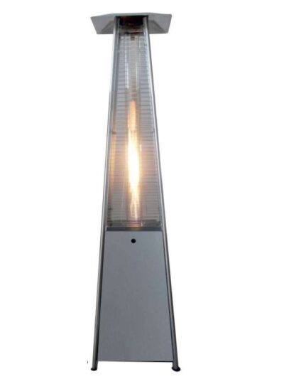 Estufa terraza Piramidal a gas propano 13Kw FLAMME PIRAMIDE PLATA altura 2,27 cm