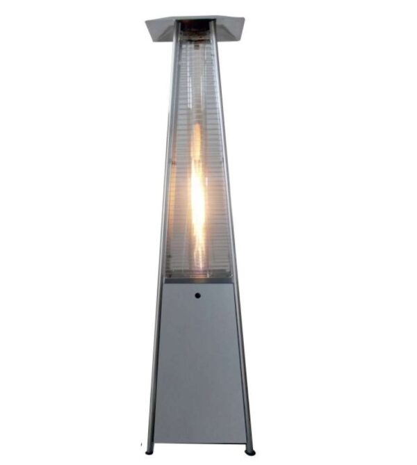 Estufa terraza Piramidal a gas propano 13Kw FLAMME PIRAMIDE PLATA  altura 2,27 cm