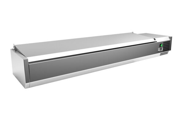 Vitrina 8 cubetas GN1/3 con TAPA de 1800 x395 x270h mm PEKIN VRX1800380SL