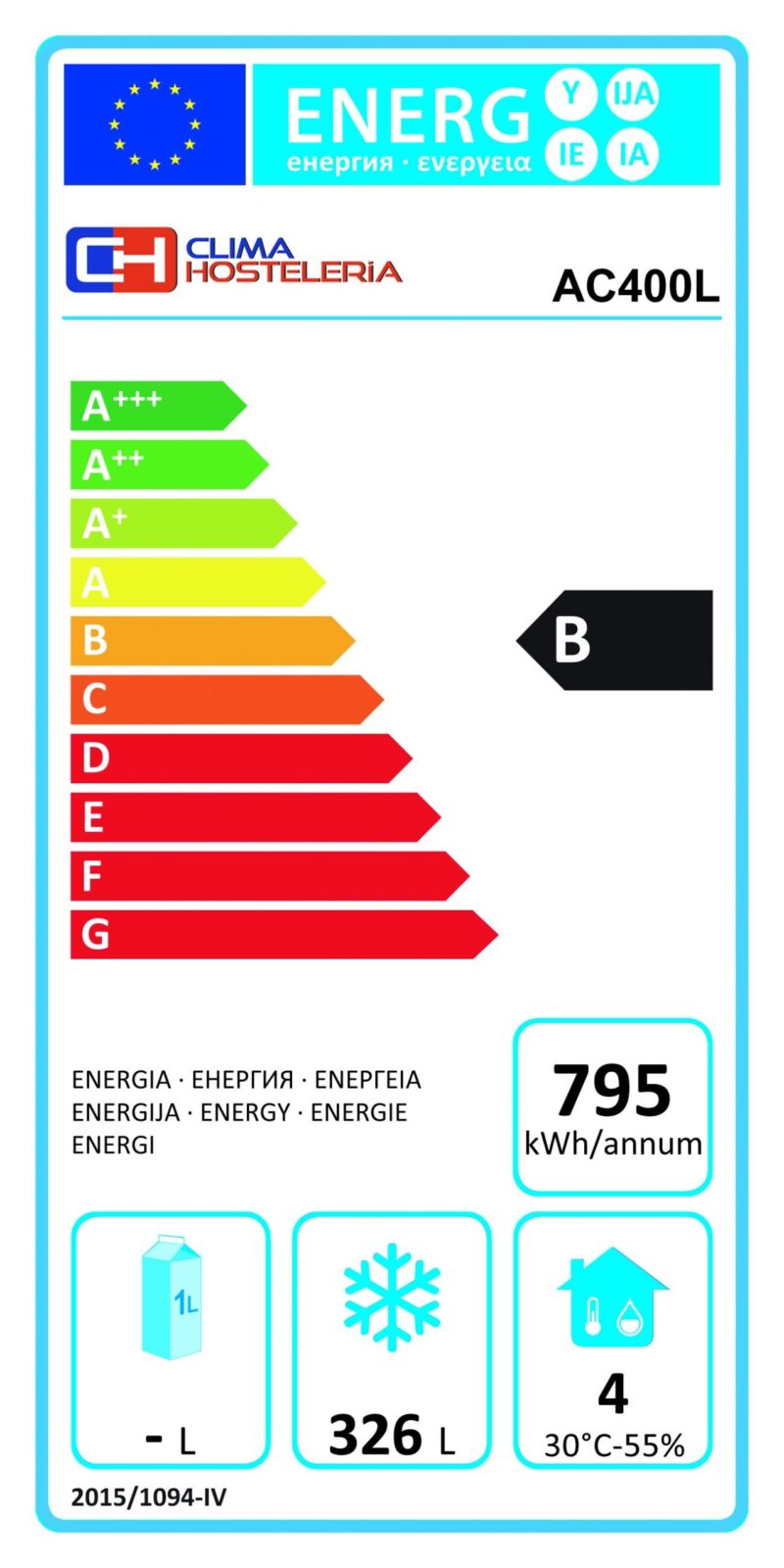 Armario congelación 400 litros chapa lacada 595X650X1850h mm PEKIN AC400L