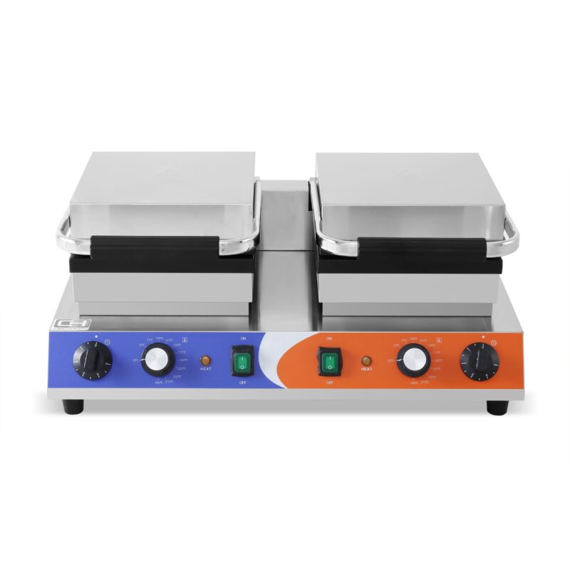 Máquina de gofres Doble  eléctrica 1,5+1,5KW 63X380X270h mm PEKÍN WF-2210-2