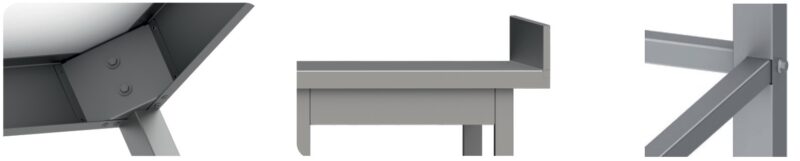 Mesa Mural acero inoxidable AISI 201 sin estante 1500x700x850 mm MM157S Línea Varsovia-37 Kg (950027150)