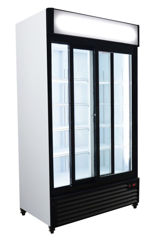Armario Expositor Refrigerado 1000 litros 2 Puertas Correderas de Vidrio de 1130 x730 x2030h mm PEKIN CSD1000S