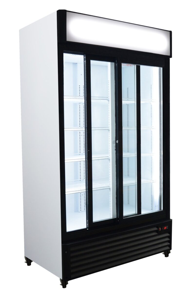 Armario Expositor Refrigerado 1000 litros 2 Puertas Correderas de Vidrio de 1130 x730 x2030h mm PEKIN CSD1000S